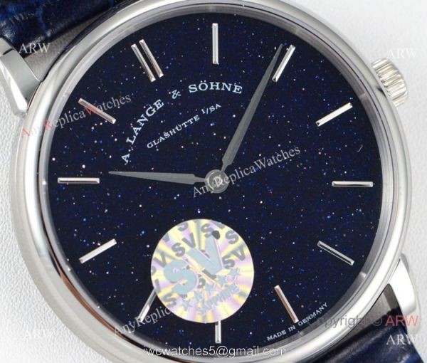 A Lange Sohne Saxonia Thin Swiss 2892 Replica watch New Blue Face 3