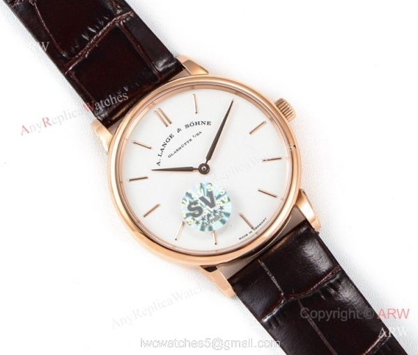 Copy A.Lange Sohne Saxonia Thin Swiss 2892 Watch White Face Rose Gold 3