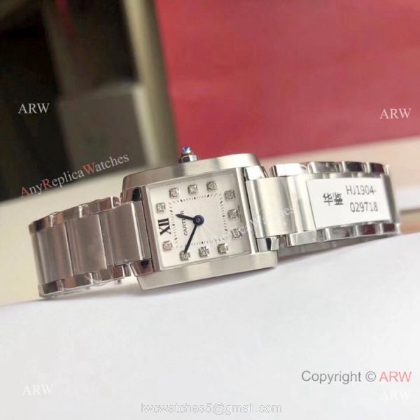 Swiss Quality Copy Cartier Tank Francaise CC 708 177 Lady watch Diamond Markers 3