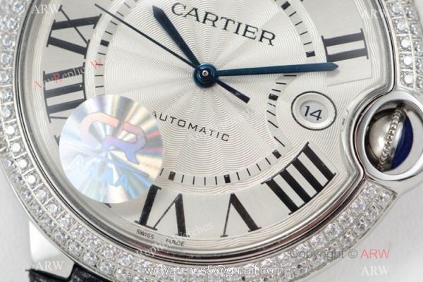(CR) Ballon Bleu De Cartier Silver Dial Leather Strap 42mm Watch Swiss Grade 1 3