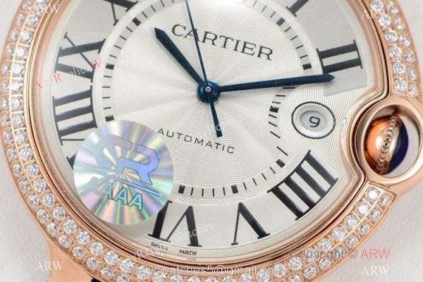 (CR) Swiss Grade 1 Ballon Bleu De Cartier Copy Watch Brown Leather Strap 3