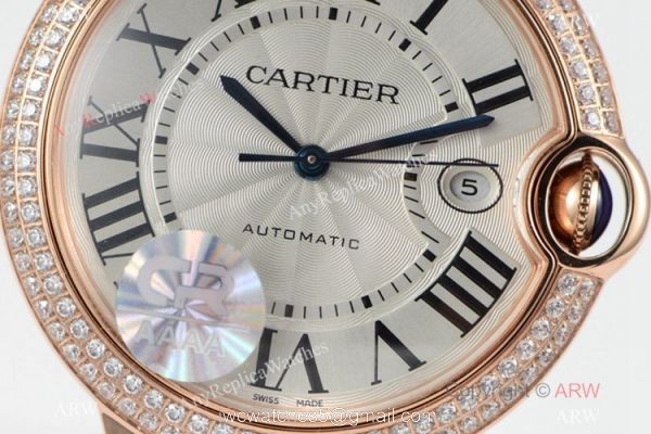 (CR) Swiss Copy Cartier Ballon Bleu de 42mm Watch Rose Gold Diamond 3