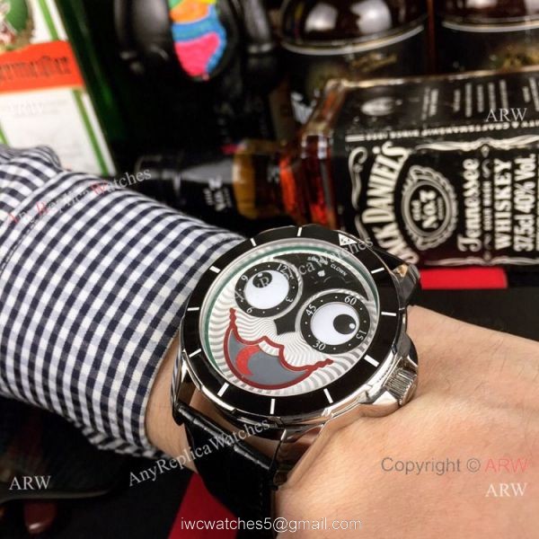 New Copy Konstantin Chaykin Joker Watch Black Bezel Leather Strap 3