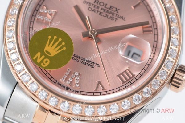 Diamond Bezel 2 Tone Rose Gold Rolex Datejust II Watch Swiss Grade 1 3