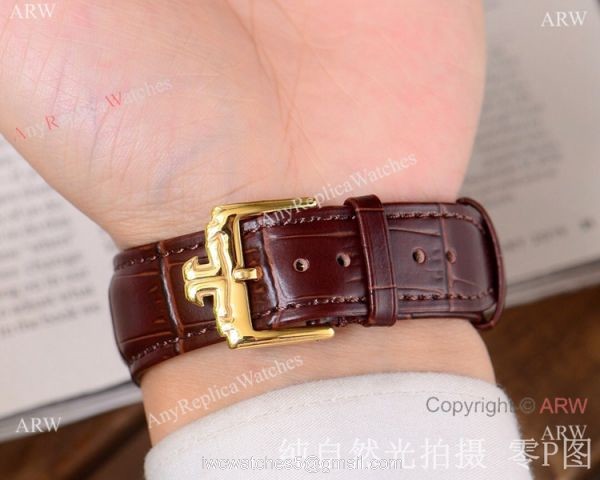Copy Jaeger-LeCoultre Skeleton Watch Gold Case Diamond Bezel 3