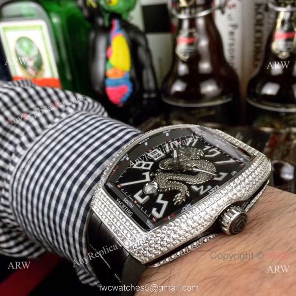 Replica Franck Muller Vanguard limited Edition Dragon King Watch SS Diamond 3