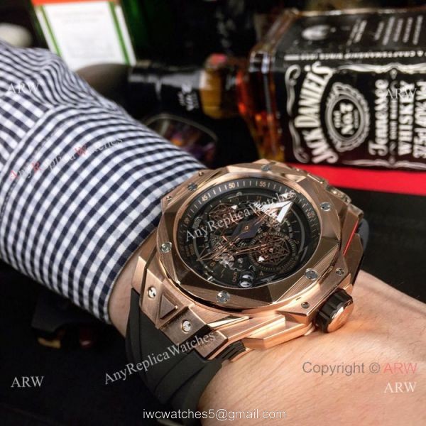 New Hublot Big Bang SANG BLEU II Watches Rose Gold Black Bezel 3