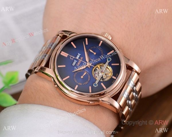 Copy Omega Tourbillon Grand Complications Watches Rose Gold Red Dial 3