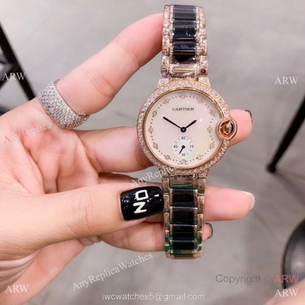 Cartier Ballon Bleu de 36mm Quartz Watch Black Ceramic Silver 3