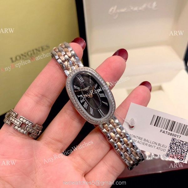 Copy Longines Equestrian Lady Watch Diamond Bezel White Roman Dial 3