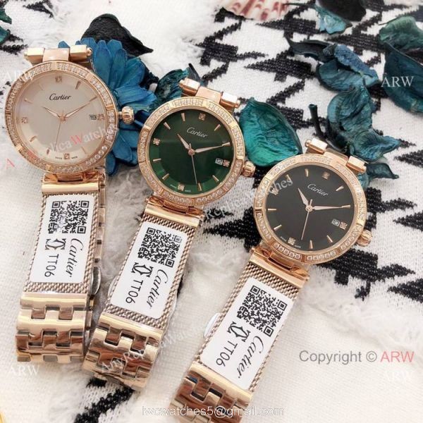 New Copy Cartier Pasha de Black Dial Rose Gold Watch 35mm Women 3