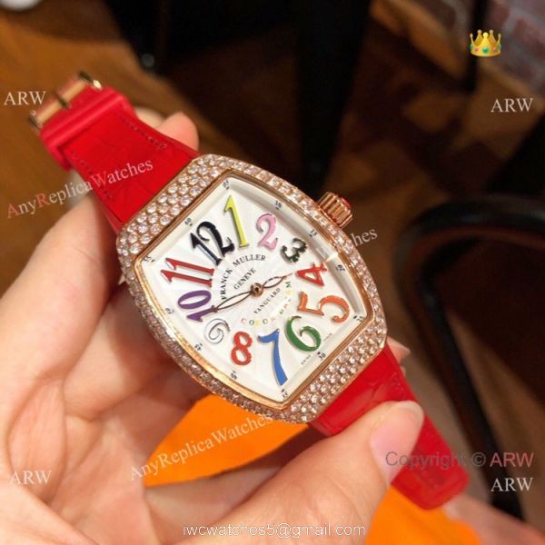 Replica Franck Muller Vanguard Women Watches Rose Gold Diamond Swiss Quartz 3