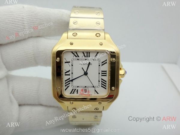 New Replica Cartier Santos de All Gold Watch 39mm or 35mm 3