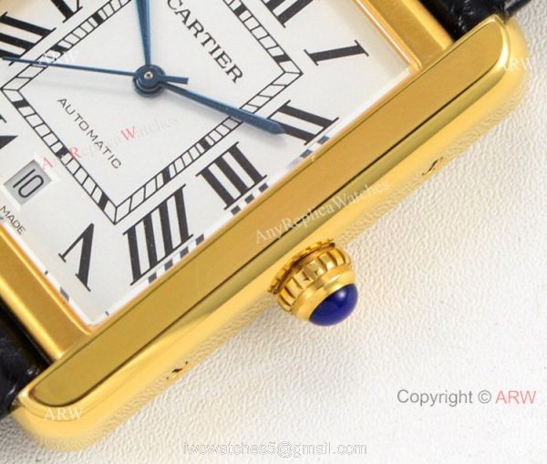 (ER) Swiss Grade Copy Cartier Tank Solo W5200027 Yellow Gold Watch 31mm 3