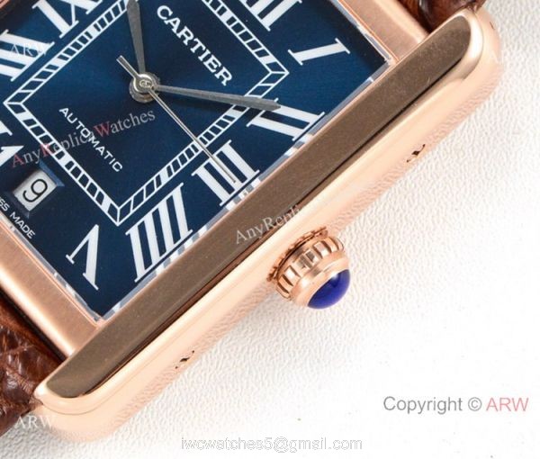 (ER) Cartier Tank Solo W5200027 Rose Gold Black Face Watch Swiss Grade 1 3