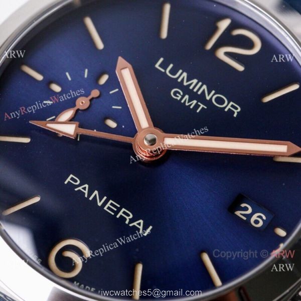 (VS) Copy Panerai Luminor 1950 GMT Blue Dial PAM 688 Watch Swiss Panerai Bracelet 3
