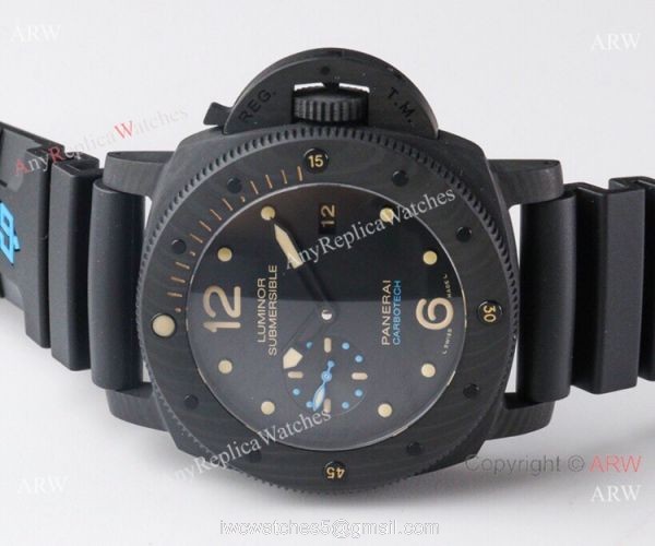 1:1 Best Edition Swiss Panerai Luminor 1950 Submersible Carbon Watch VS Factory 3