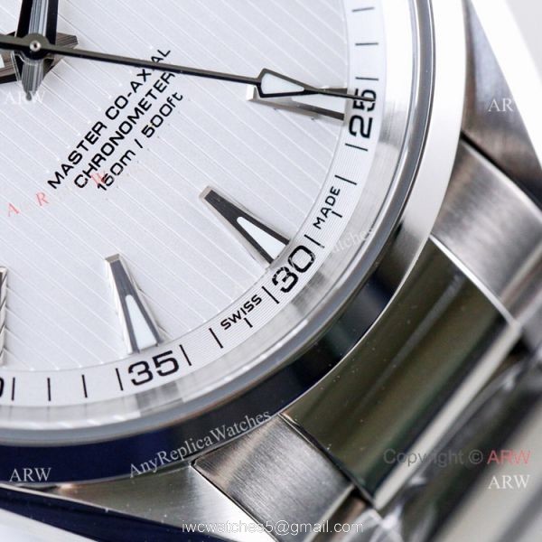 (VSF)Omega Seamaster Aqua Terra Copy Watch SS White Dial 3