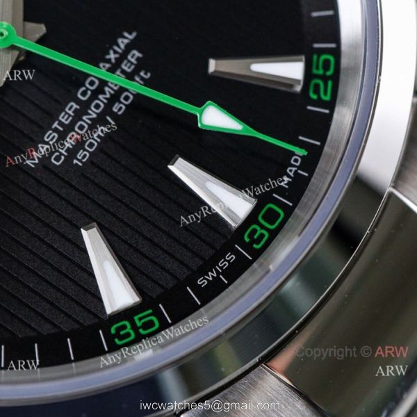 Swiss Replica Omega Seamaster Aqua Terra 150m VS Factory 8500 Watch Black Dial Green hand 3