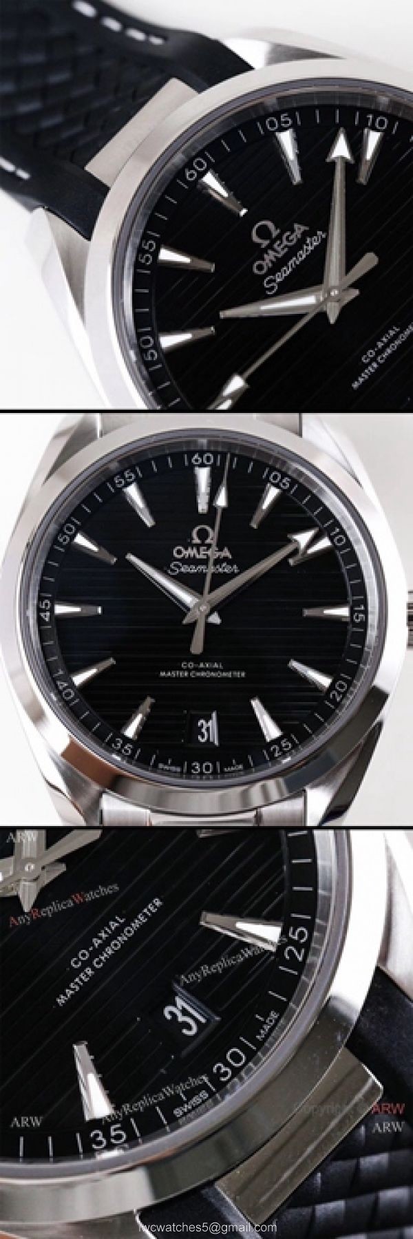(VSF) Swiss Omega Seamaster Aqua Terra Copy Watch Black Face Watch 41mm 3