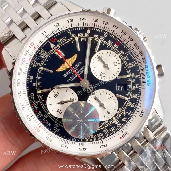 JF Factory Breitling Navitimer 01 Chronograph Copy Watch Stainless Steel Black Dial 3