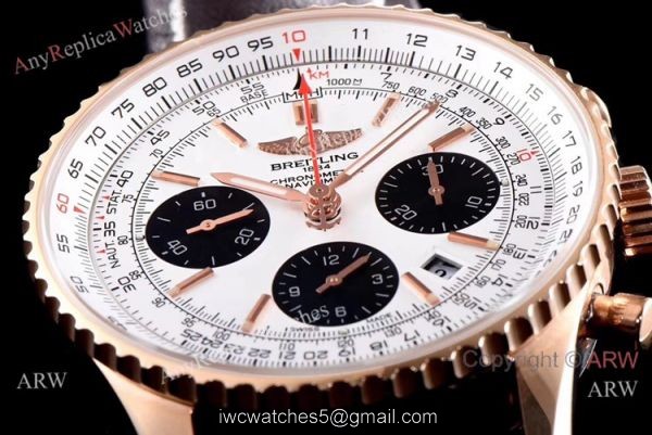 JF Factory Breitling Navitimer 01 Watch Rose Gold White Dial 3
