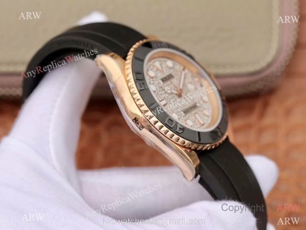 Swiss Grade Rolex Rose Gold Yachtmaster Replica Watch Diamond Face 3