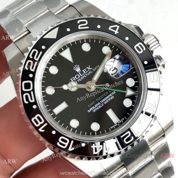 (EW) Swiss Copy Rolex GMT Master II 116710LN Watch Stainless Steel Black Ceramic 40mm 3