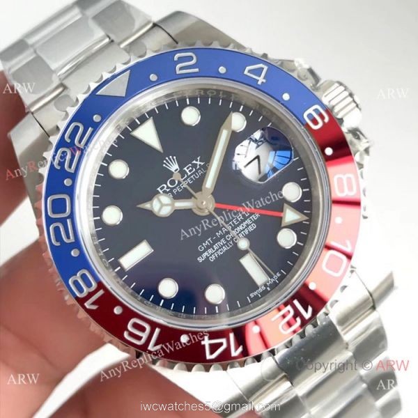 (EW) Swiss Replica Rolex 116719 GMT-Master II Pepsi Bezel New Blue Dial Watch 3