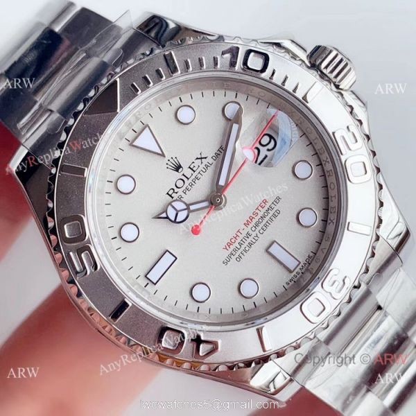Highest Quality Replica Stainless Steel White Dial Rolex Yacht Master ?r Watch 3