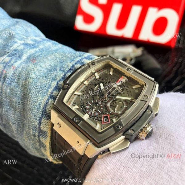Copy Hublot Spirit Of Big Bang Chronograph SS Black Bezel Watch 3