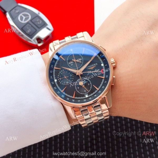 New Style Longines Perpetual Calendar Men Watches Stainless Steel White Dial 3