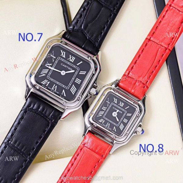 Copy Cartier Panthere de 2-Tone Black Face Quartz Watch 27mm 22mm 3