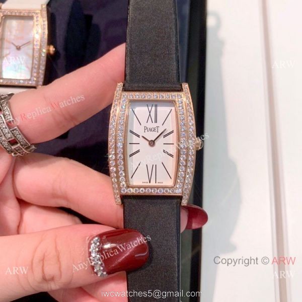 Copy Piaget Limelight Tonneau Rose Gold diamond Watch 27mm 3
