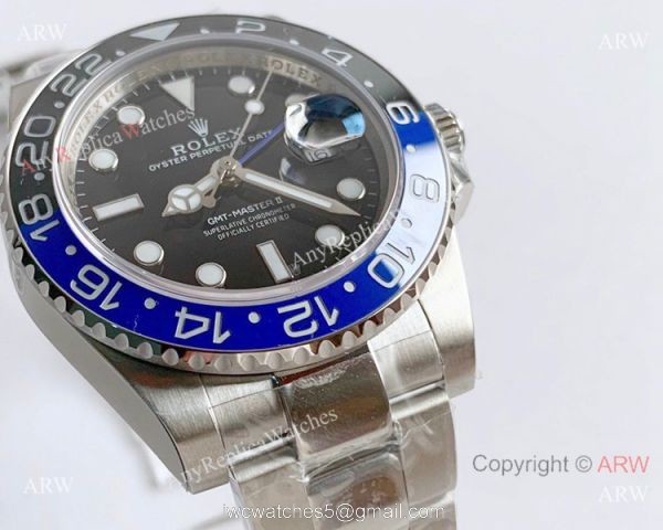 Noob Factory V10 Swiss 3135 Rolex GMT Master II Blue Black Replica Watch 3
