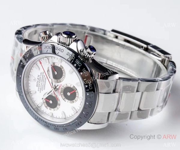 1:1 Swiss Replica Rolex Daytona 4130 JH Stainless Steel White Dial Watch 40MM 3