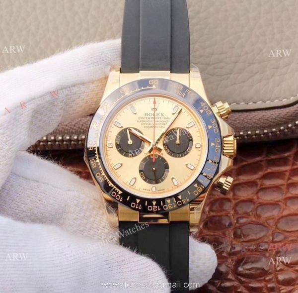 Swiss 4130 JH Factory Rolex Daytona Rubber Band Gray Dial Watch 40mm 3