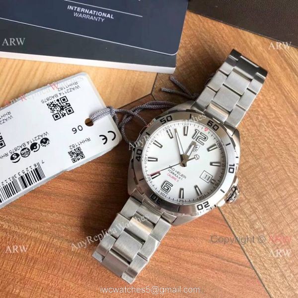 Swiss Replica Tag Heuer Formula 1 CALIBRE 5 White Dial Bracelet 2019 New 3