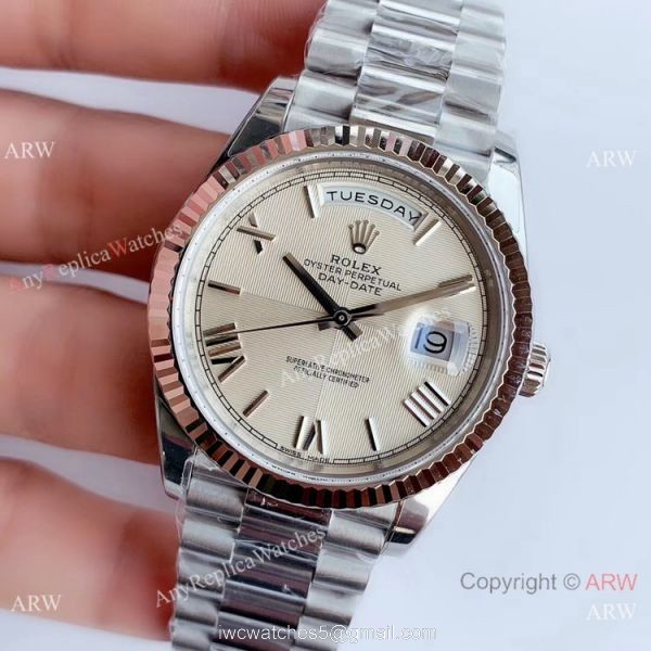 NEW Upgraded Replica Rolex Presidential Day Date II 3255 Cream Dial Watch V3 Version 3