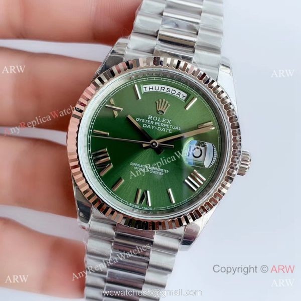NEW Upgraded Rolex Day-Date II 41 SS Green Dial New President Band Watch V3 3