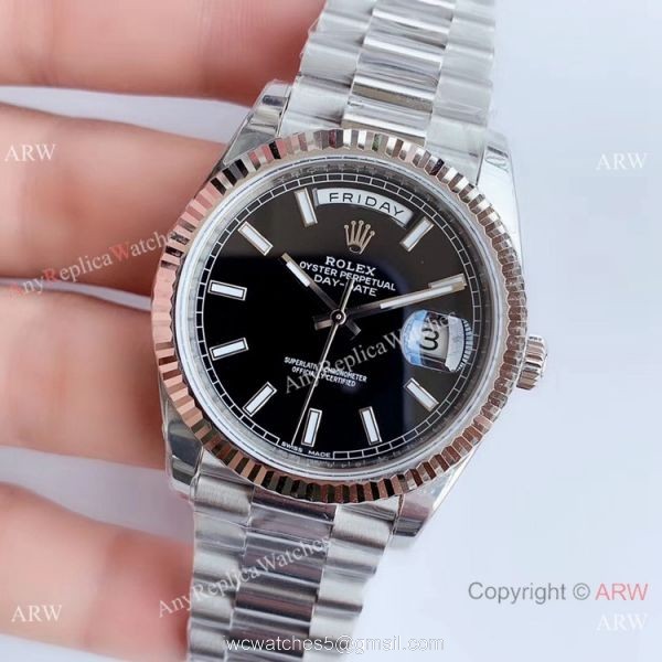 NEW Upgraded Rolex Day Date 2 Black Dial Ss Presidential Watch Swiss 3255 V3 Version 3