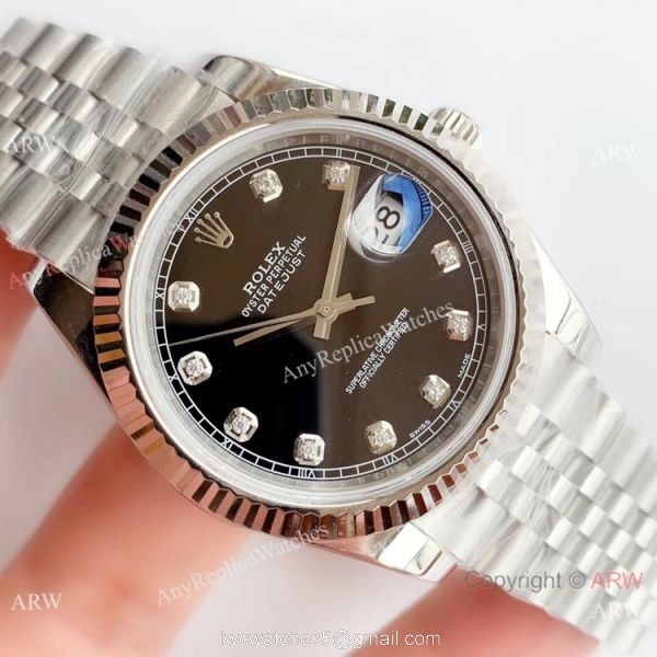 NEW Upgraded Rolex Datejust II Swiss 3235 V3 Replica Watch Black Dial w/ Diamond 3