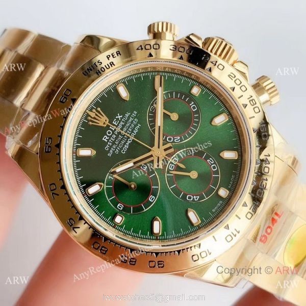 Noob Factory V8 904L Swiss 4130 Rolex Cosmograph Daytona Green Dial Chrono Replica Watch 3