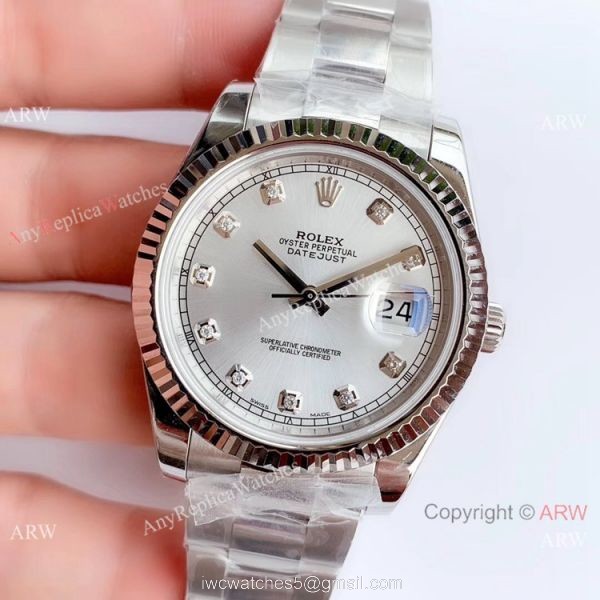 NEW Upgraded Swiss 3235 V3 Copy Rolex oyster Datejust II Silver Diamond Dial Watch 3