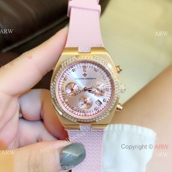 Vacheron Constantin Overseas Rose Gold Chrono Watch Women Vacheron Constantin Copy 3