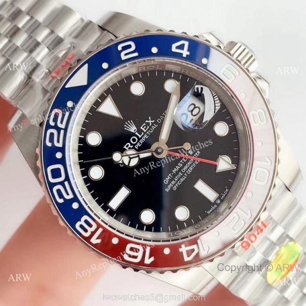 Grade 1A Swiss Rolex GMT Master II Pepsi Jubilee 3285 904L Watch / Noob Factory Watch 3