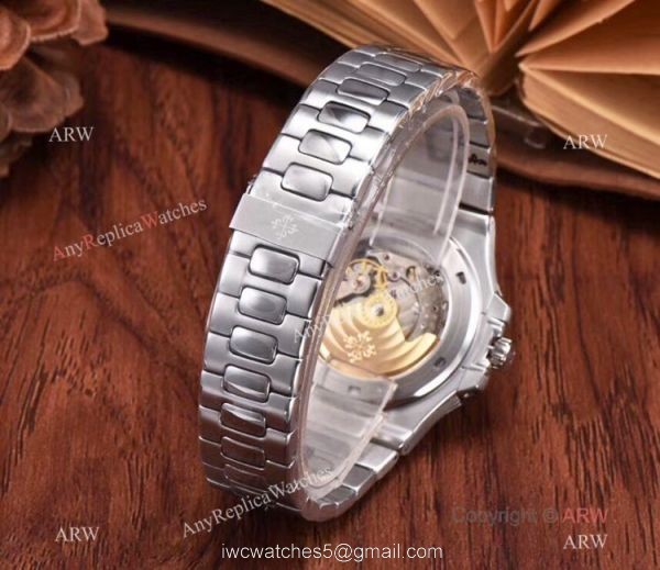 New Patek Philippe Nautilus Moon Phase Watch Stainless Steel Black Dial 3