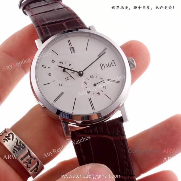 New Piaget Altiplano Automatic Watch Replica SS Black Leather Strap 3