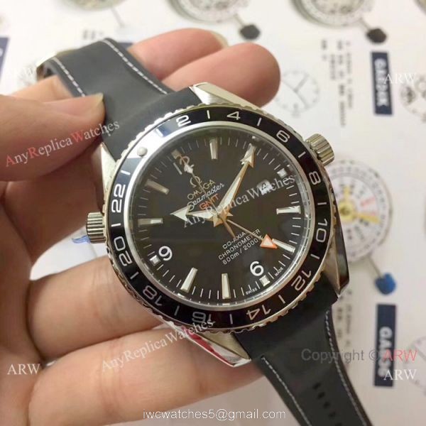 Omega Planet Ocean GMT 600m Blue Rubber Strap Omega Clone Watch 3
