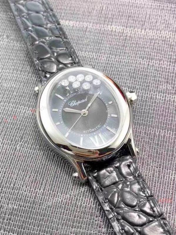 Replica Chopard Happy Sport Oval Lady Watch SS Gray Dial 3